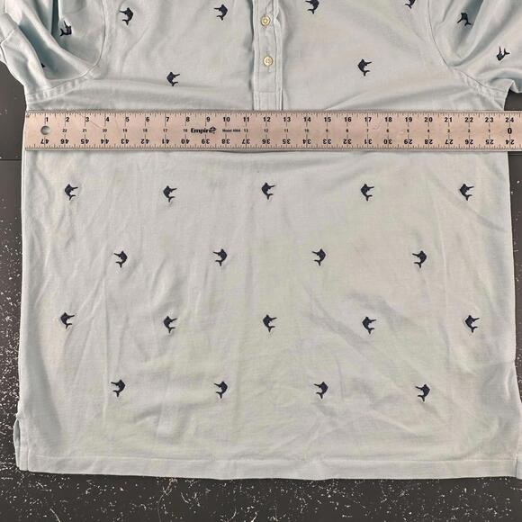 Ralph Lauren Polo Shirt Men XL Baby Powder Blue Knit Oxford Embroider Swordfish - Picture 4 of 6